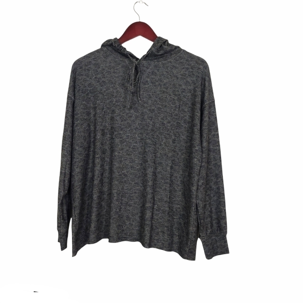 LNA Women's Heather Gray Oversized Hoodie Raw Hem Size M‎ Athleisure Stretch EUC